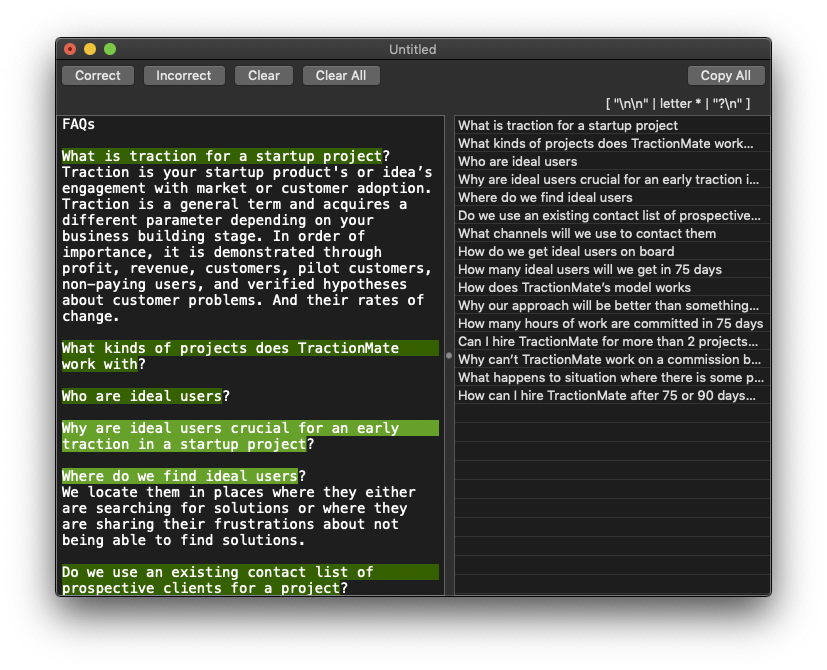 Screenshot of the TextPicker prototype