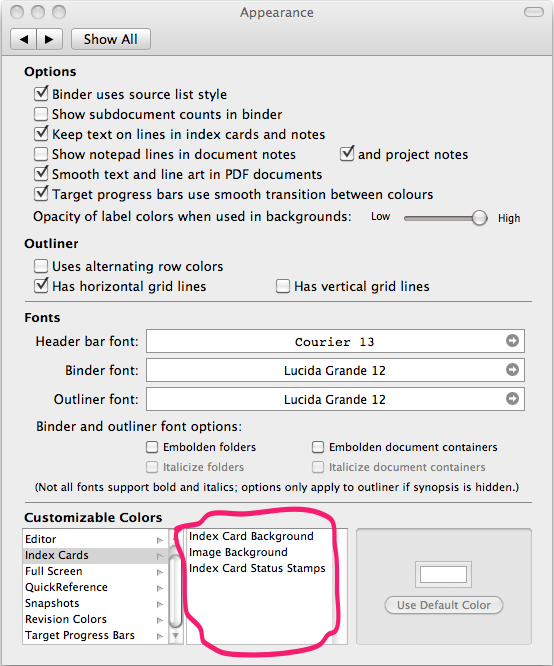 It may seem a bit strange to put all the colour options in one place, but this saves so much screen estate it is probably the best solution.